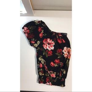 Crop Top Off The Shoulder | Floral Print | Size:S